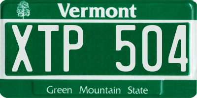 VT license plate XTP504
