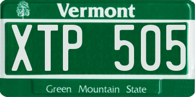 VT license plate XTP505