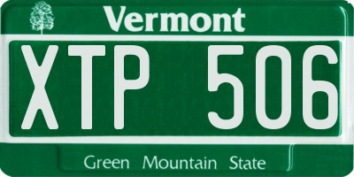 VT license plate XTP506