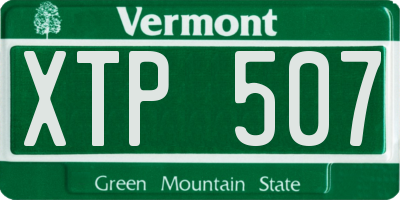 VT license plate XTP507
