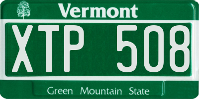 VT license plate XTP508