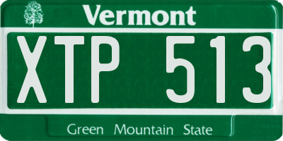 VT license plate XTP513