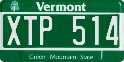 VT license plate XTP514