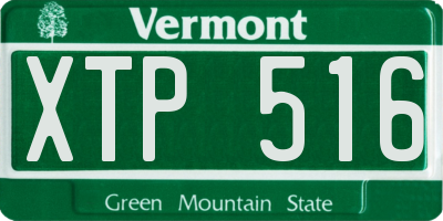 VT license plate XTP516