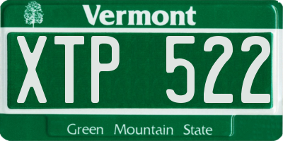 VT license plate XTP522