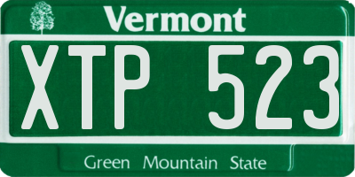 VT license plate XTP523