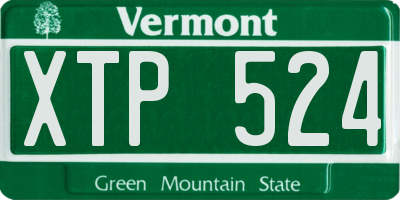 VT license plate XTP524