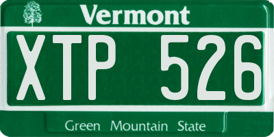 VT license plate XTP526