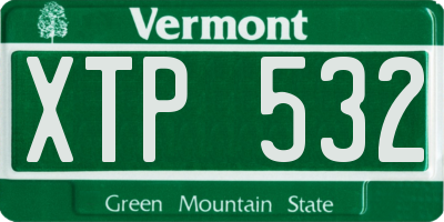 VT license plate XTP532