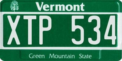 VT license plate XTP534