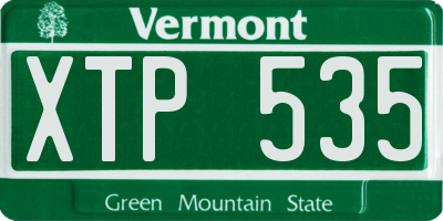 VT license plate XTP535