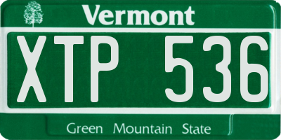 VT license plate XTP536