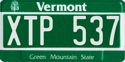 VT license plate XTP537