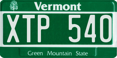 VT license plate XTP540