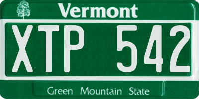 VT license plate XTP542