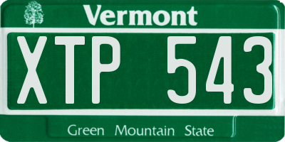 VT license plate XTP543
