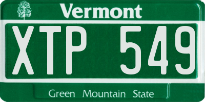 VT license plate XTP549