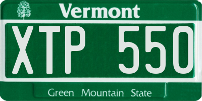 VT license plate XTP550