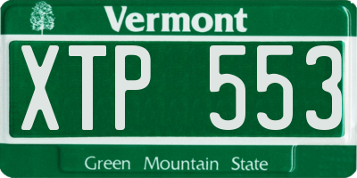 VT license plate XTP553