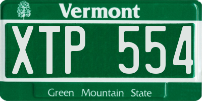 VT license plate XTP554
