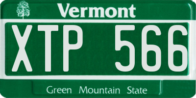 VT license plate XTP566