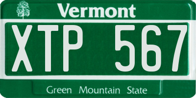 VT license plate XTP567