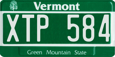 VT license plate XTP584