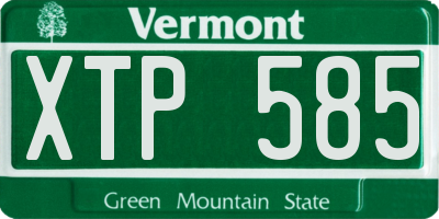 VT license plate XTP585