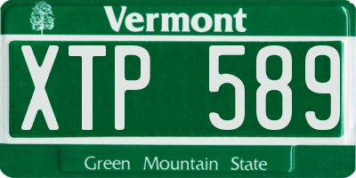 VT license plate XTP589