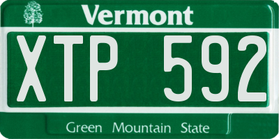 VT license plate XTP592