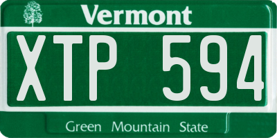 VT license plate XTP594