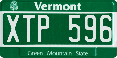 VT license plate XTP596