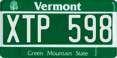 VT license plate XTP598