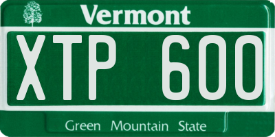 VT license plate XTP600