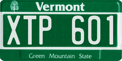 VT license plate XTP601
