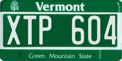 VT license plate XTP604