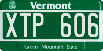 VT license plate XTP606
