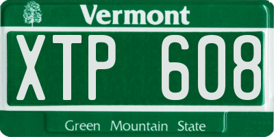 VT license plate XTP608