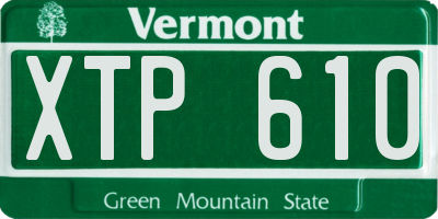 VT license plate XTP610