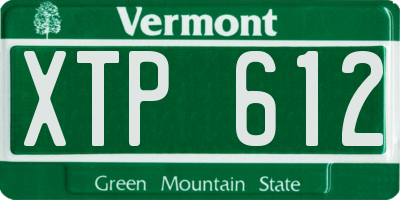 VT license plate XTP612