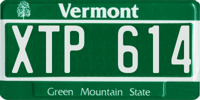 VT license plate XTP614