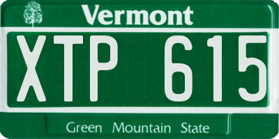 VT license plate XTP615