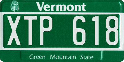 VT license plate XTP618