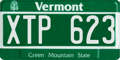 VT license plate XTP623