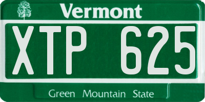VT license plate XTP625