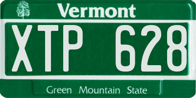 VT license plate XTP628