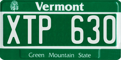 VT license plate XTP630