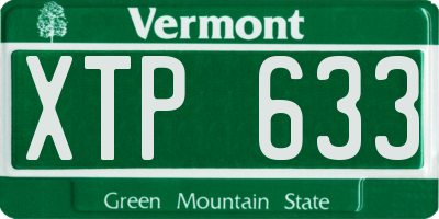 VT license plate XTP633