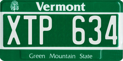 VT license plate XTP634