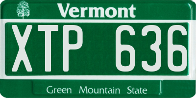 VT license plate XTP636